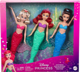 Disney Princess Mattel Ariel Mermaid Fashion Doll & 2 Mermaid Sister Dolls, Posable
